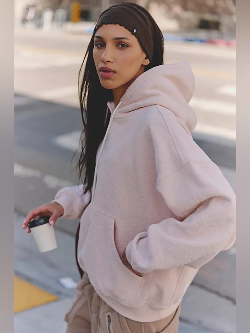 Free People Oversized Soft Pink Hoodie